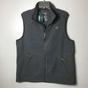 L.L. Bean Men's Charcoal Gray Zip-Up Fleece Vest.NWT. Large